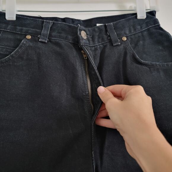 USA Vintage Levi Strauss Brown Tab High Rise Mom Fit Jeans Black Size 12 - Picture 3 of 4